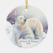 Polar Beer Personalized kerstversiering Keramisch Ornament (Voorkant)