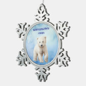 POLAR BEER PEWTER SNOWFLAKE ORNAMENT (Rechts)