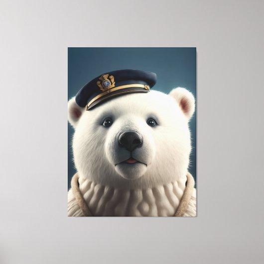 Polar Beer piloot kapitein Canvas Afdruk (Voorkant)