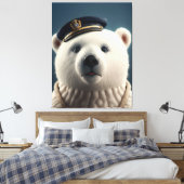 Polar Beer piloot kapitein Canvas Afdruk (Insitu (Slaapkamer))