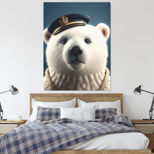 Polar Beer piloot kapitein Canvas Afdruk (Insitu (Slaapkamer))