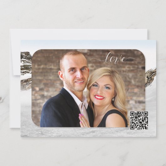 Polar Beer QR Code Photo Winter Save the Date Kaar (Achterkant)