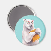Polar Beer Reading Art – Boekenliefhebber Magneet (Voorkant / Achterkant)