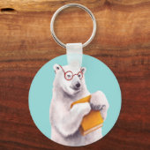 Polar Beer Reading Art – Boekenliefhebber Sleutelhanger (Voorkant)