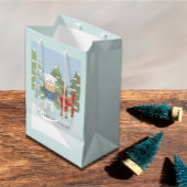 Polar Beer Reindeer Friends Holiday Blue Gift Bag Medium Cadeauzakje