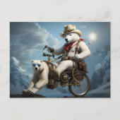 Polar beer rijden deel dierenfiets briefkaart (Voorkant)