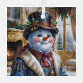 Polar Beer Santa Christmas Design Glas Ornament (Achterkant)