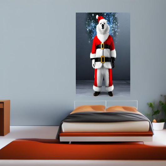 Polar Beer Santa Claus | AI Art Poster
