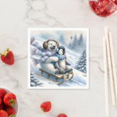 Polar Beer Sledding met een pinguïn Servet (Insitu)