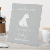 Polar Beer Sneeuwneutraal Baby shower Welkom Reclamebord Met Voetstuk (Insitu)