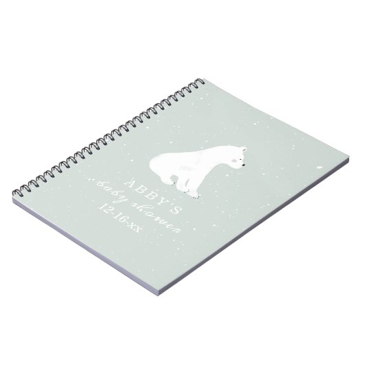 Polar Beer Snow Boy Baby shower Guest Book Notitieboek (Linkerzijde)