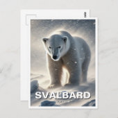 Polar Beer Snow Svalbard Norway Briefkaart (Voorkant / Achterkant)