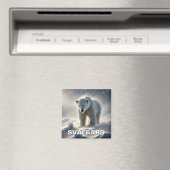 Polar Beer Snow Svalbard Norway Magneet (Insitu (Vaatwasser))