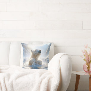 Polar Beer spatten in Arctisch water Kussen