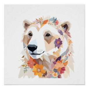Polar Beer speels Schattig leuk dier kleurrijk Perfect Poster