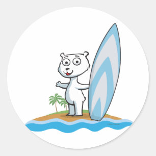 Polar Beer Surfer Ronde Sticker
