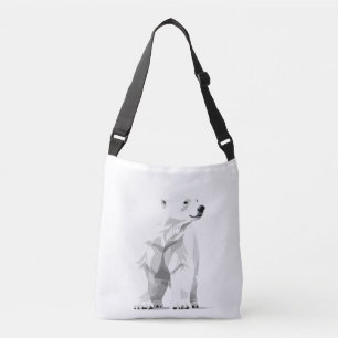 Polar Beer Vector Grafische kunst Portret Dier Wil Crossbody Tas