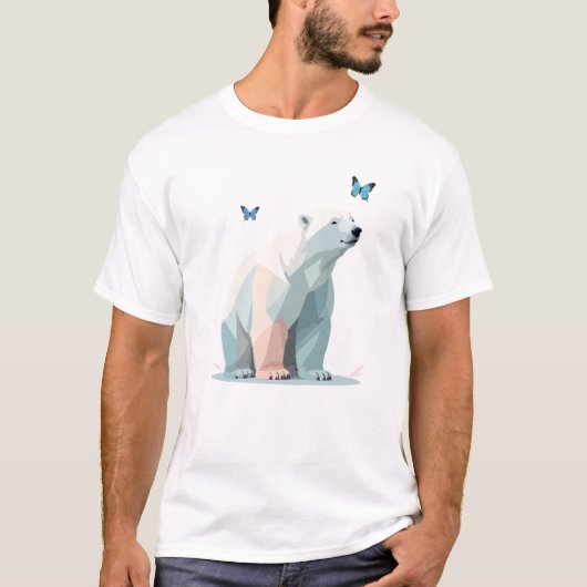 Polar Beer Vector Schilderen Schattige Fun Animal T-shirt (Voorkant)