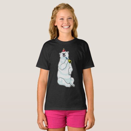 Polar beer Verjaardag Trompet T-shirt (Voorkant volledig)