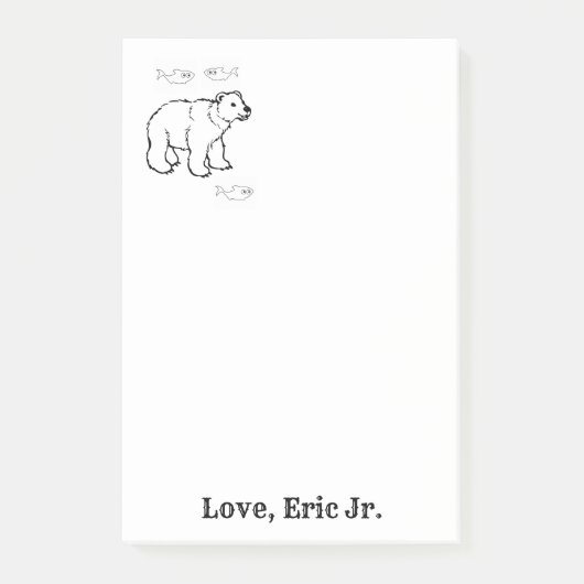 Polar Beer Vis Kleurplaat Post-it Notitie Post-it® Notes (Voorkant)