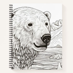 Polar Beer Vreedzame Natuur Prairie Schets Tekenin Notitieboek
