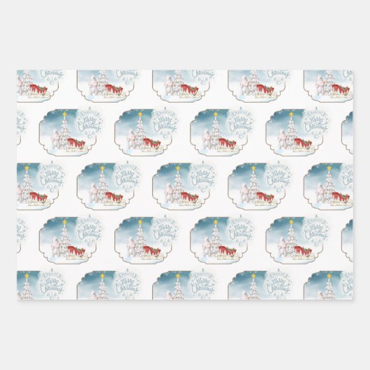 Polar Beer Vrolijk Kerstmis Verpakking Lakens Inpakpapier Vel (Voorkant 2)