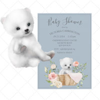 Polar Beer Waterverf Blue Baby shower Invitation
