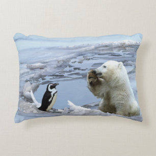 Polar Beer welp & pinguïn beste vrienden Accent Kussen