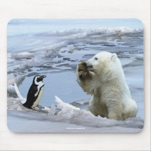 Polar Beer welp & pinguïn beste vrienden Mousepad Muismat