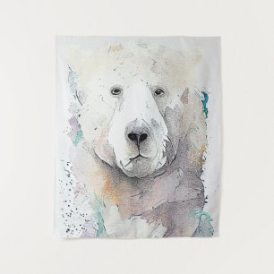 Polar Beer Wilde Dieren Natuur Waterverf Art Wandkleed