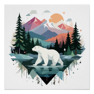 Polar Beer Wildlife Animal Natuur Outdoors Forest Perfect Poster