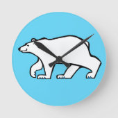 POLAR BEER- Wildlife -Arctic Blue Ronde Klok (Voorkant)