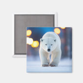 Polar Beer Wildlife Dier Op Straat Magneet (Voorkant / Achterkant)