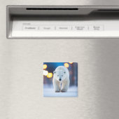 Polar Beer Wildlife Dier Op Straat Magneet (Insitu (Vaatwasser))