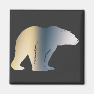 Polar Beer Wildlife Natuur Illustratie Silhouet Magneet
