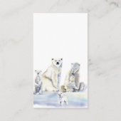 Polar Beer Winter Baby shower Koud buiten spel Informatiekaartje (Achterkant)