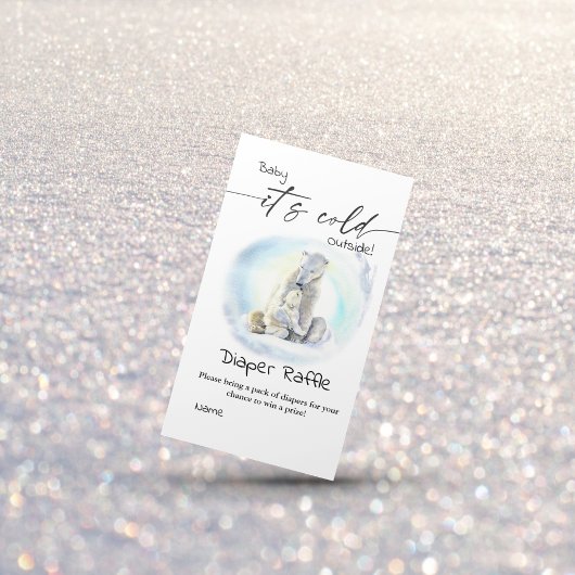 Polar Beer Winter Baby shower Koud buiten spel Informatiekaartje