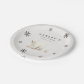 Polar Beer Winter Baby shower Papieren Bordje (Gekanteld)