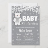 Polar Beer Winter Baby shower Snowflake Kaart (Voorkant)