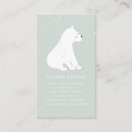 Polar Beer Winter Blue Baby shower Diaper Raffle Informatiekaartje