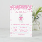 Polar Beer Winter Girl Birthday Kaart (Staand voorkant)