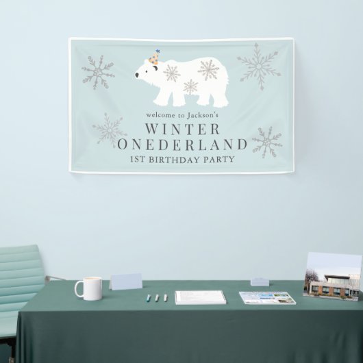 Polar Beer Winter Onederland Blue 1e verjaardag Spandoek (Beurs)