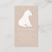 Polar Beer Winter Pink Baby shower Book Request Informatiekaartje (Voorkant)