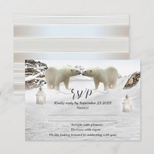 Polar Beer Winter Wedding RSVP-kaart Kaart