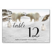 Polar Beer Winter Wedding Table Number Kaart (Voorkant)