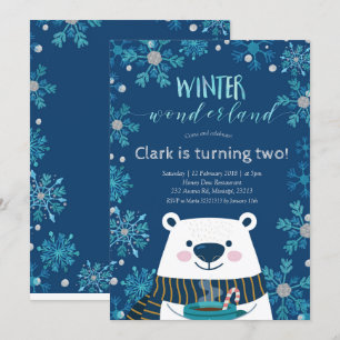 Polar Beer Winter wonderland Birthday Invitation Kaart