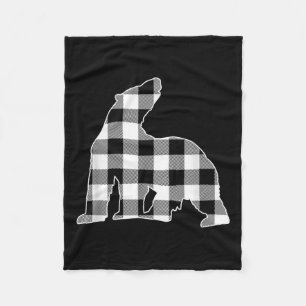Polar Beer Zwart & Witte Buffalo Plaid Merry C Fleece Deken