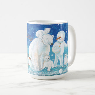 Polar Beren, Fox, Penguin & Sneeuwman Happy Koffiemok