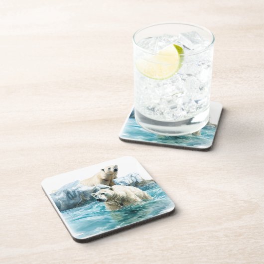 Polar Beren Hard plastic onderzetter (Rechterzijde)