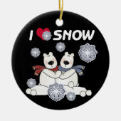 Polar Beren Ik hou van Snow Keepsake Ornament (Voorkant)